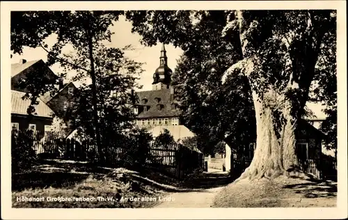 Ak Großbreitenbach in Thüringen, An der alten Linde