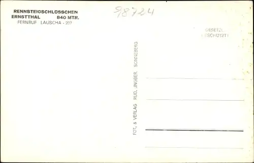 Ak Ernstthal am Rennsteig Lauscha Thüringen, Rennsteigschlösschen