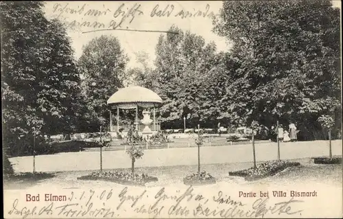 Ak Bad Elmen Salzelmen Schönebeck an der Elbe, Villa Bismarck, Pavillon