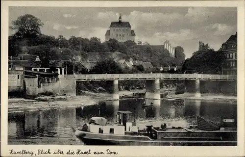 Ak Havelberg in Sachsen Anhalt, Havel, Dom, Boote