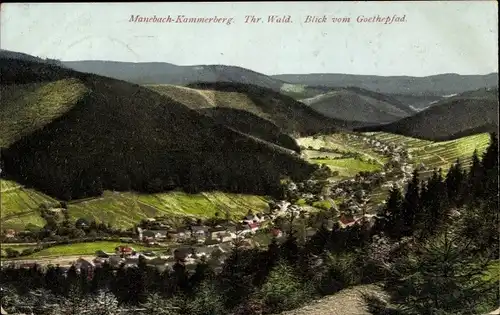 Ak Kammerberg Manebach Ilmenau in Thüringen, Blick vom Goethe-Pfad