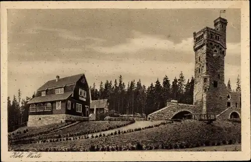 Ak Elgersburg Thüringen, Karl Eduard Warte Hohenwartskopf, Panorama