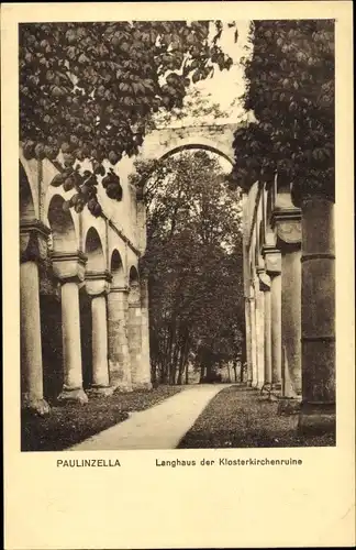 Ak Paulizella Rottenbach, Langhaus, Klosterkirchenruine