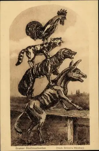 Ak Hansestadt Bremen, Bremer Stadtmusikanten