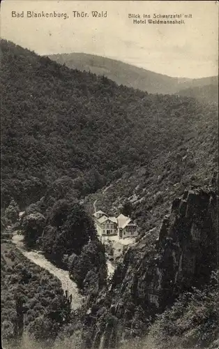 Ak Bad Blankenburg in Thüringen, Schwarzatal, Hotel Weidmannsheil