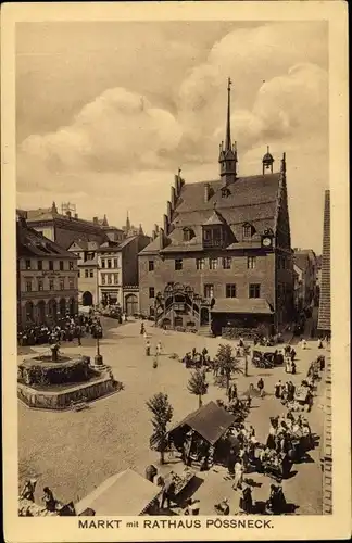 Ak Pößneck in Thüringen, Markt, Rathaus