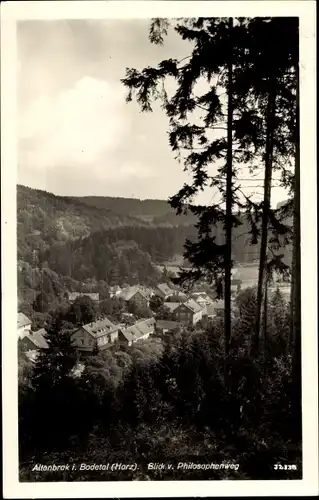 Ak Altenbrak Thale im Harz, Blick vom Philosophenweg