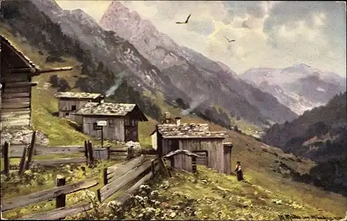 Ak Gerstruben Oberstdorf im Oberallgäu, Berghütten, Höfats