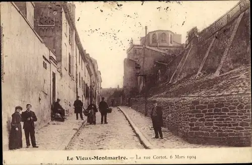 Ak Paris XVIII. Montmartre, Rue Cortot 6. März 1904