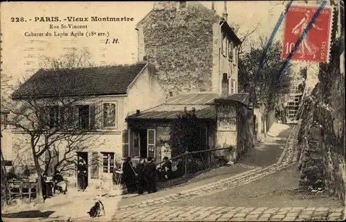 Ak Paris XVIII., Rue Saint Vincent, Cabaret du Lapin Agile