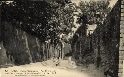 Ak Paris XVIII. Bezirk Buttes-Montmartre, Rue St. Vincent, Haus von Heinrich IV