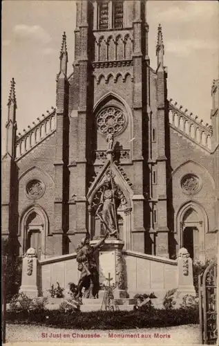 Ak Saint Just en Chaussée Oise, Monument aux Morts