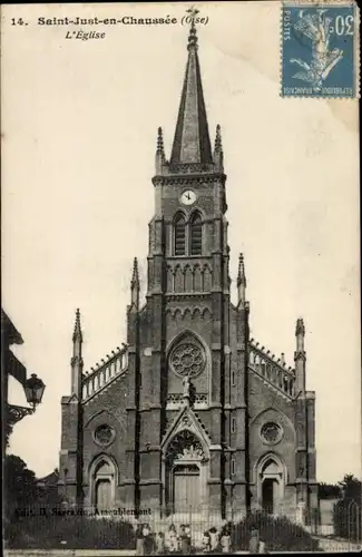 Ak Saint Just en Chaussée Oise, l'Eglise