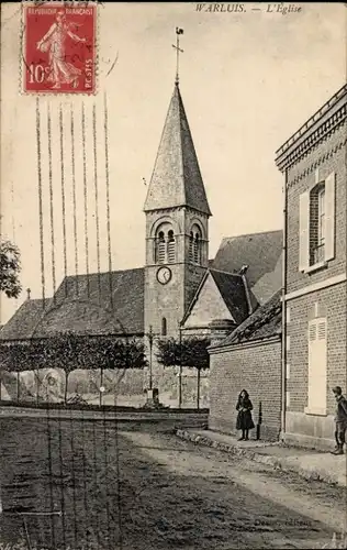 Ak Warluis Oise, l'Eglise