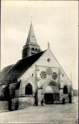 Ak Ver-sur-Launette Oise, Le Portail de l'Eglise