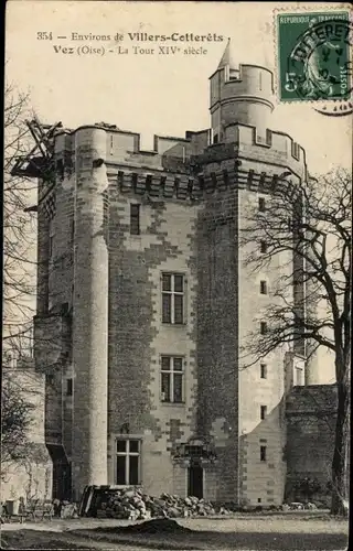 Ak Vez Oise, La Tour XIVe siecle