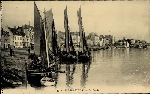 Ak Le Pouliguen Loire Atlantique, Hafen
