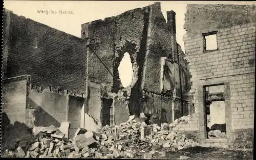 Ak Witry lès Reims Marne, Ruines