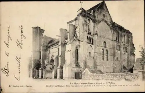 Ak Le Mont Notre-Dame Aisne, l'Eglise