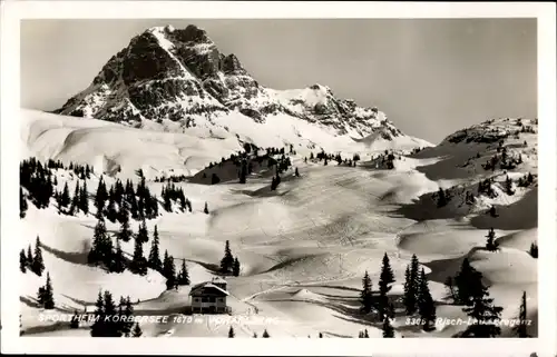 Ak Schröcken Vorarlberg, Sportheim Körbersee, Winter