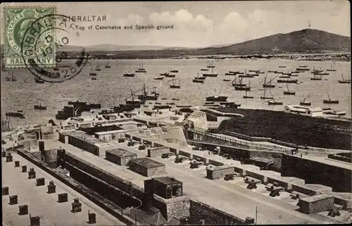 Ak Gibraltar, Top of Casemates and Spanish Ground