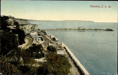 Ak Shanklin Isle of Wight England, Teilansicht, Promenade, Anlegestelle