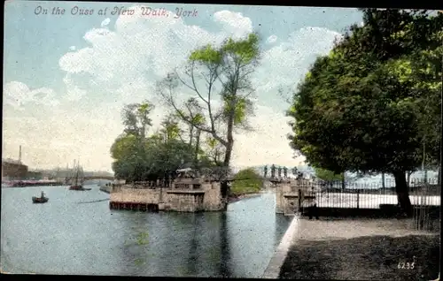 Ak York Yorkshire England, On the Ouse at New Walk