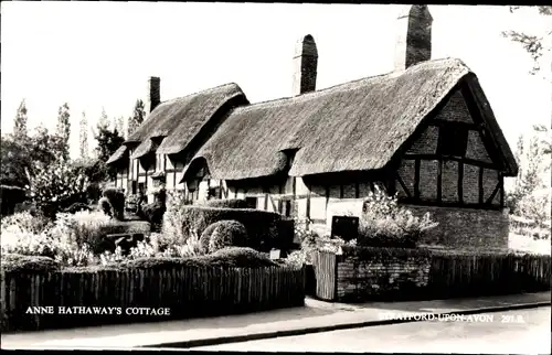 Ak Stratford upon Avon Warwickshire England, Anne Hathaways Cottage