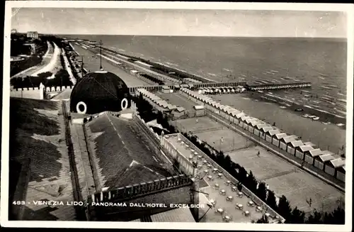 Ak Lido di Venezia Veneto, Panorama Dall'Hotel Excelsior