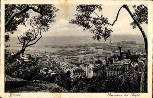 Ak Genova Genua Liguria, Panorama dal Righi