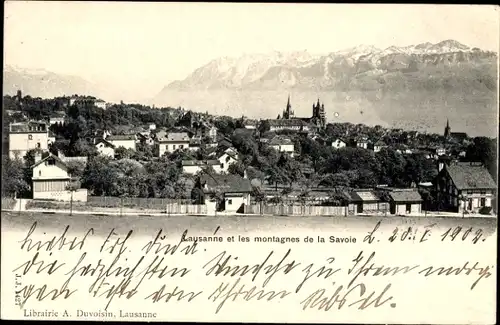 Ak Lausanne Kanton Waadt, Panorama, Savoie-Berge