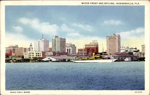 Ak Jacksonville Florida USA, Waterfront, Skyline