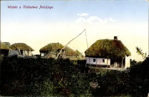 Ak Polen, Widoki z Krolestwa Polskiego, Dorfhäuser
