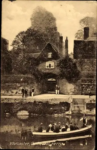 Ak Worcester West Midlands England, Cathedral Ferry