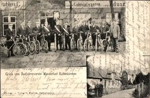 Ak Kaltenkirchen in Holstein, Radfahrerverein Wanderlust, Kolonialwaren