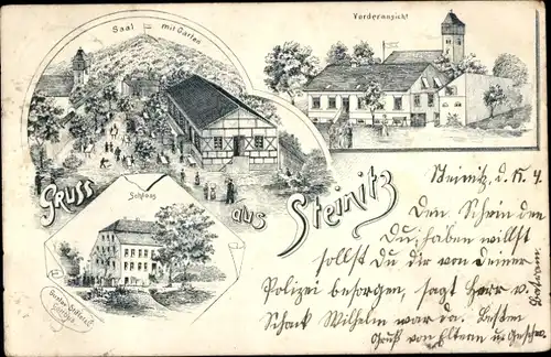 Litho Steinitz Šćeńc Domsdorf Drebkau in der Niederlausitz, Schloss, Saal