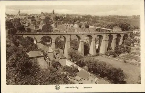 Ak Luxemburg Luxembourg, Panorama, Viadukt