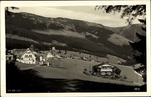 Ak Sankt Peter Spindleruv Mlýn Spindlermühle Riesengebirge Reg. Königgrätz, Panorama vom Ort