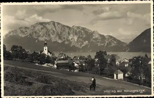 Foto Ak Unterach am Attersee Oberösterreich, Panorama, Höllengebirge
