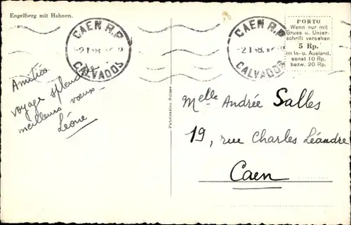 Ak Engelberg Kanton Obwalden Schweiz, Winterpanorama mit Hahnen, Skifahrer