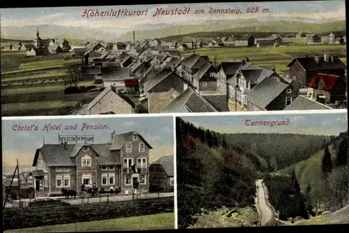 Ak Neustadt am Rennsteig Großbreitenbach in Thüringen, Christ's Hotel und Pension, Tannengrund