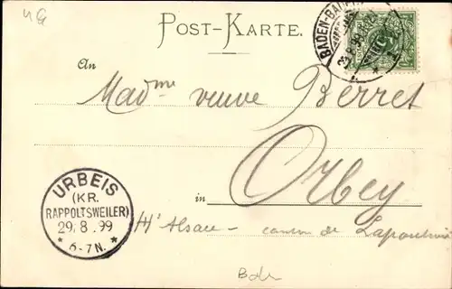 Mondschein Ak Baden Baden, Der Leopoldsplatz