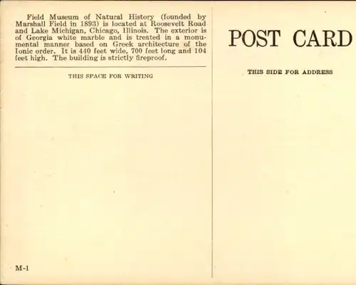 Ak Chicago Illinois USA, Field Museum of Natural History