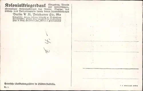 Gedicht Ak Die fernen Gräber, Deutsche Soldatengräber in Südwestafrika, Kolonialkriegerdank