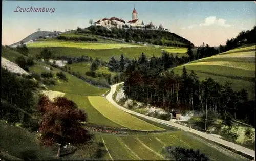 Ak Kahla im Saale Holzland Kreis Thüringen, Umgebung mit Leuchtenburg