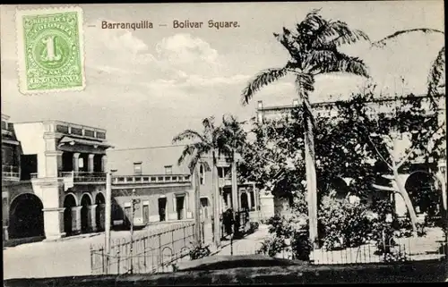 Ak Barranquilla Kolumbien, Plaza Bolivar