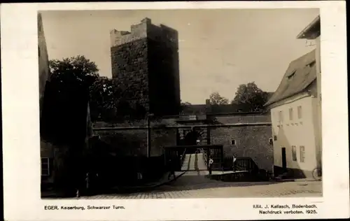 Ak Cheb Eger Region Karlsbad, Kaiserburg, Schwarzer Turm