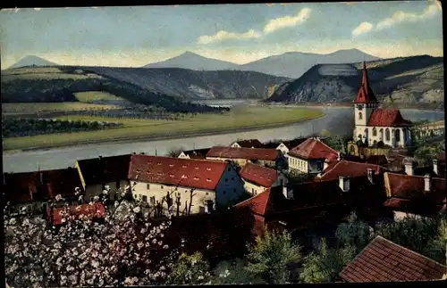 Ak Velké Žernoseky Groß Czernosek Reg. Aussig, Elbepforte, Nenke und Ostermaier Serie 127 Nr 2508