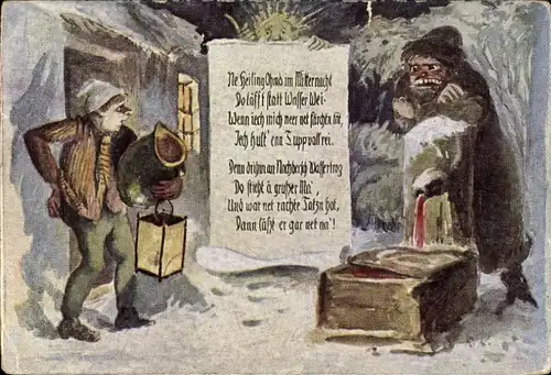 Künstler Ak Köselitz, Rud., Dr Weihnachts Heiligohmd, Erzgebirgische Weihnachtsstimmungsbilder 6