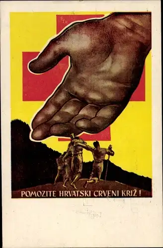 Künstler Ak Kroatien, Kroatisches Rotes Kreuz